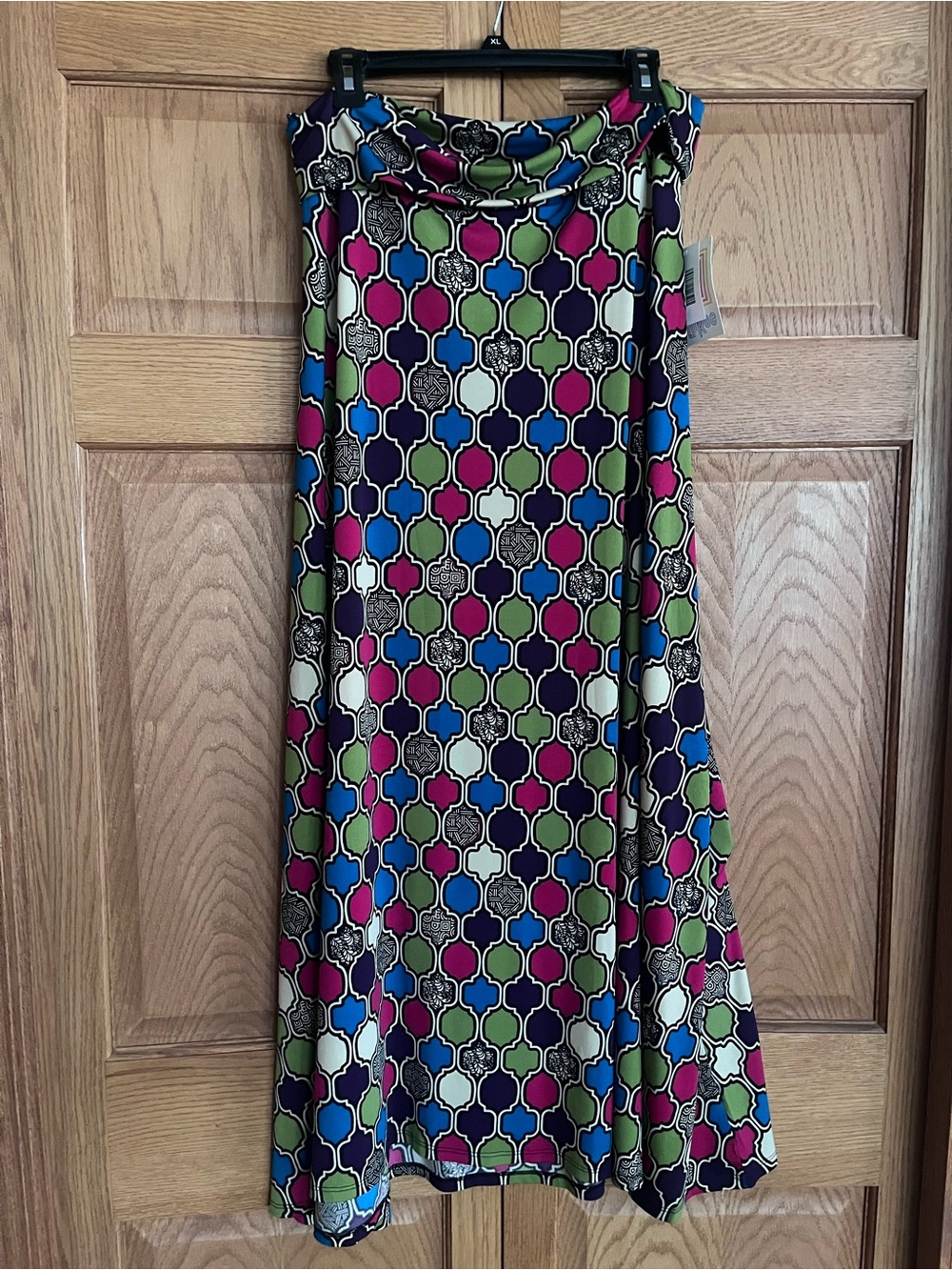 LuLaRoe Maxi Skirt in Bright Multi Geometric Pattern - Picture 2 of 3